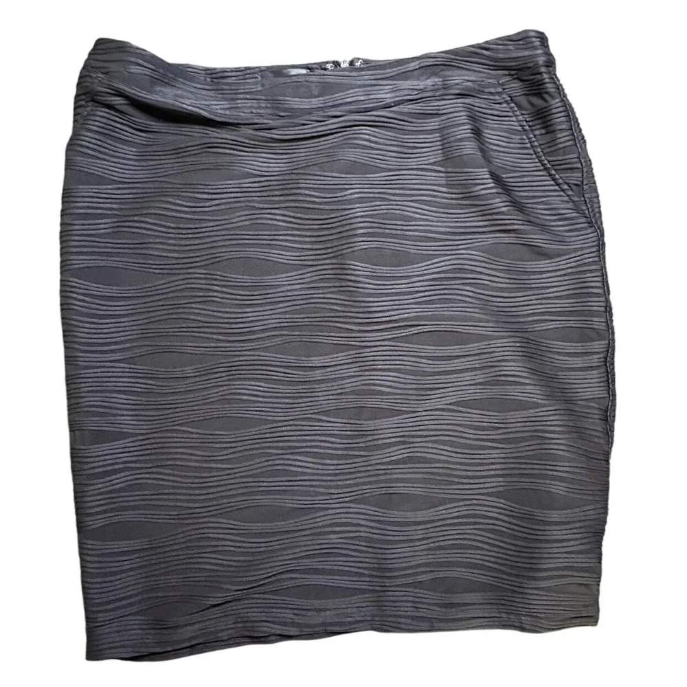 Spense Black Textured Pencil Skirt‎ Fitted Career Wear XL